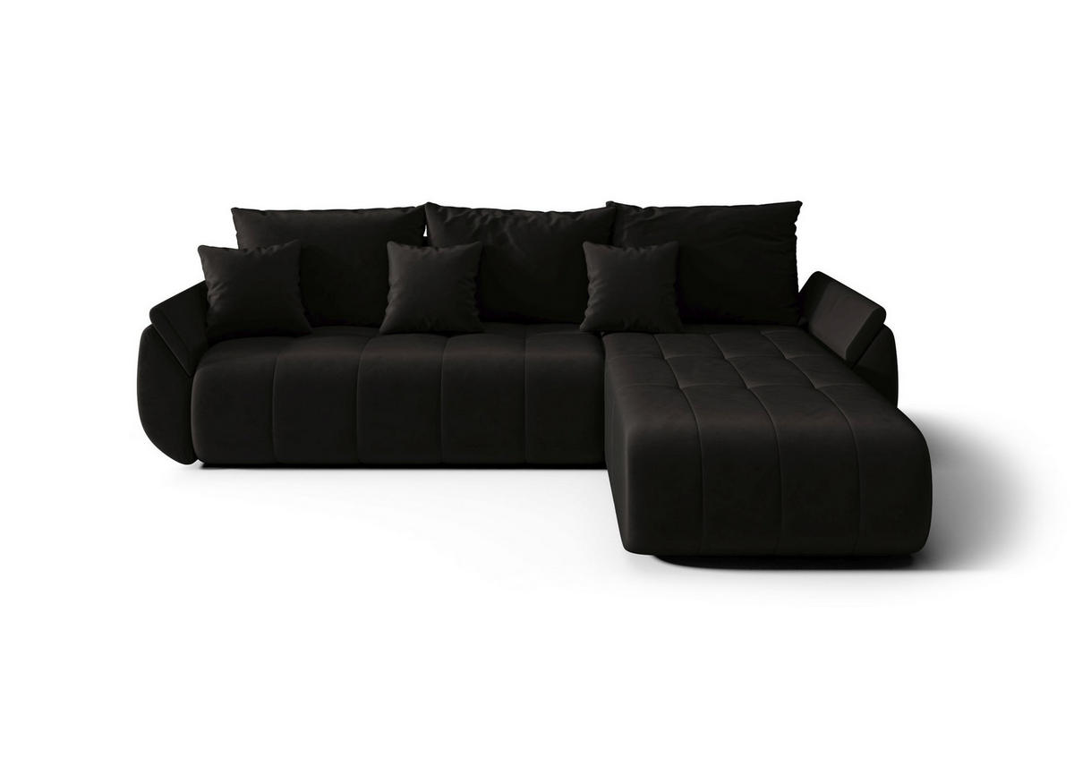 ECKSOFA mit Schlaffunktion TOKYO L Monolith 97 Links - Schwarz, Textil (280/185cm) - Bedante