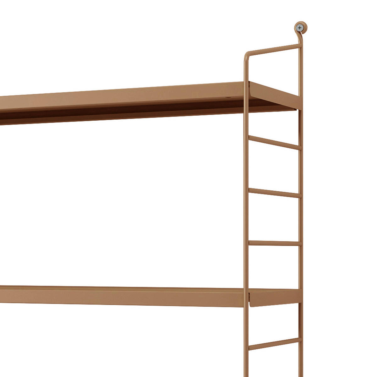 SADA NÁSTĚNNÝCH POLIČEK 3 KS Strängnäs - světle hnědá, kov (60/50/15cm) - [en.casa]