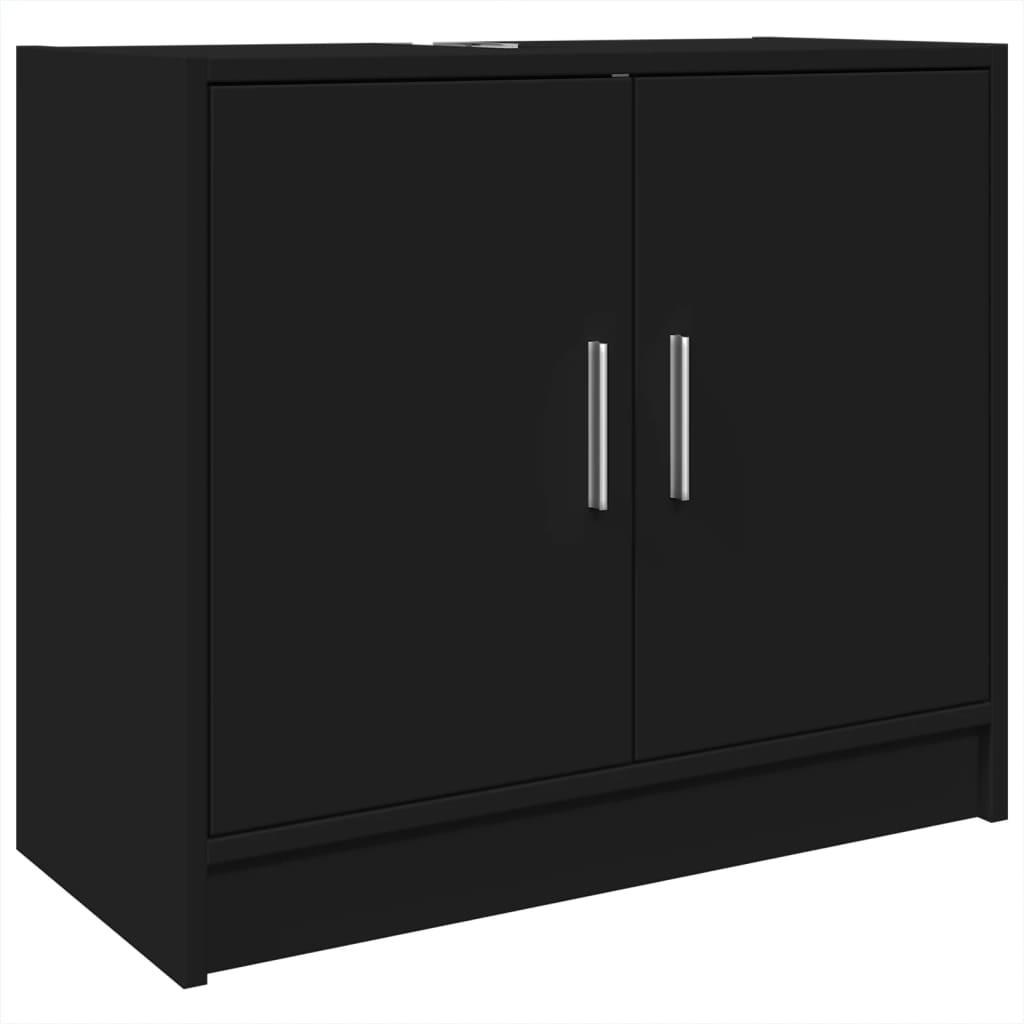 WASCHBECKENUNTERSCHRANK Schwarz 63/29/55 Cm Holzwerkstoff - Schwarz, Holzwerkstoff (29/55/63cm) - vidaXL