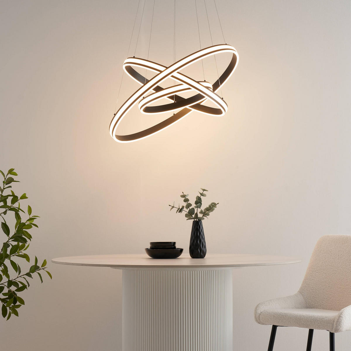 HÄNGELEUCHTE Maroggia, Schwarz, 30cm - Schwarz, Metall (200/80/30cm) - KOSILUM