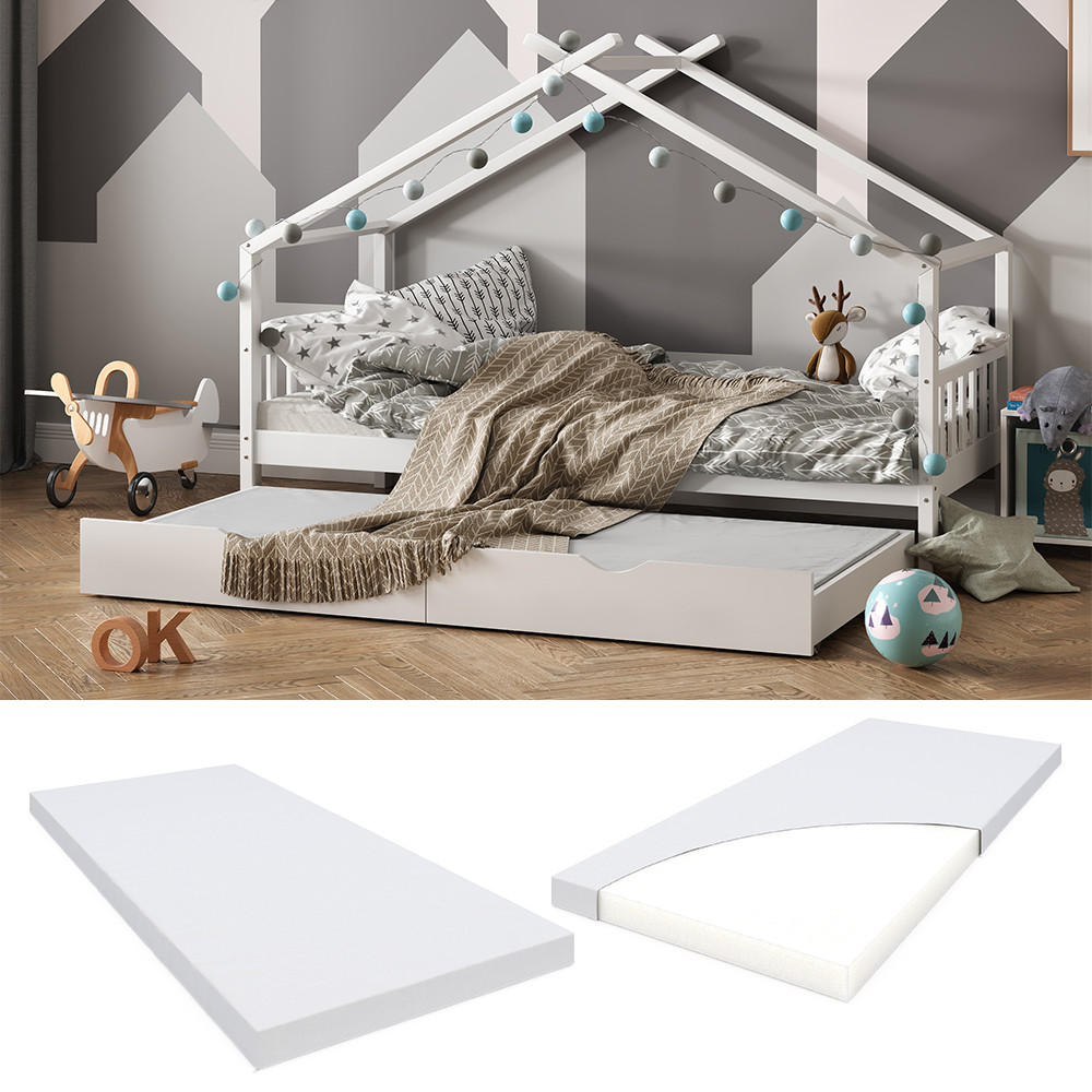 KINDERMATRATZE Weiß 90 x 190 cm H2 Härtegrad - Weiß, Textil (90/190cm) - VitaliSpa