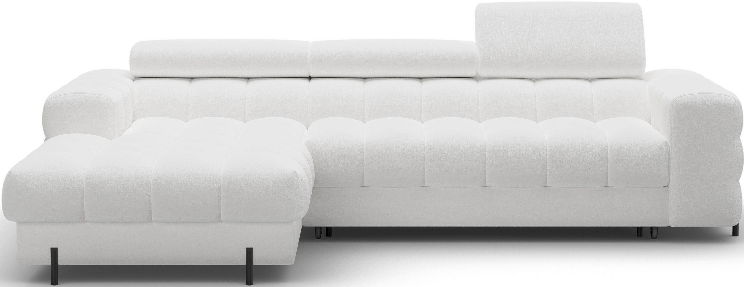 ECKSOFA FELRO mit Schlaffunktion, Bettkasten & verstellbaren Kopfstützen – Modernes Premium-Ecksofa in L-Form - Weiß, Kunststoff (285/181cm) - Wohnideebilder