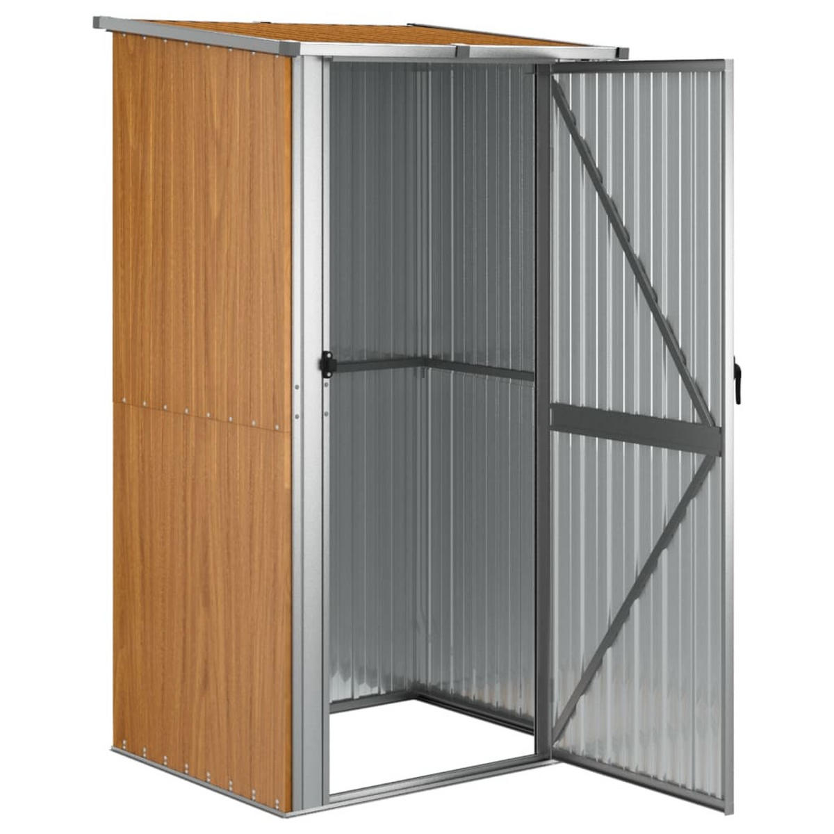 GARTENHAUS Braun 118.5/97/209.5 Cm Verzinkter Stahl - Braun, Metall (118.5/209.5/97cm) - vidaXL