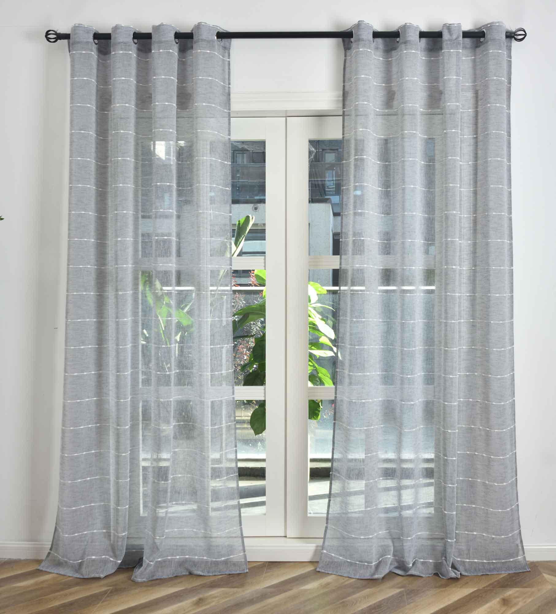 VORHANG 2ER SET »Kassel« HxB 245x140 cm Grau - Grau, Textil (140/245cm) - Gardinenbox