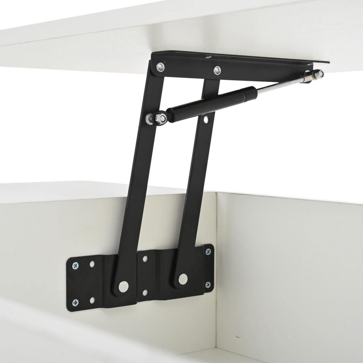 COUCHTISCH in Weiß mit LED und Schubladen für Wohnzimmer, B100/T50/H45 cm - Weiß, Holzwerkstoff (50/100/59cm) - STILVORA