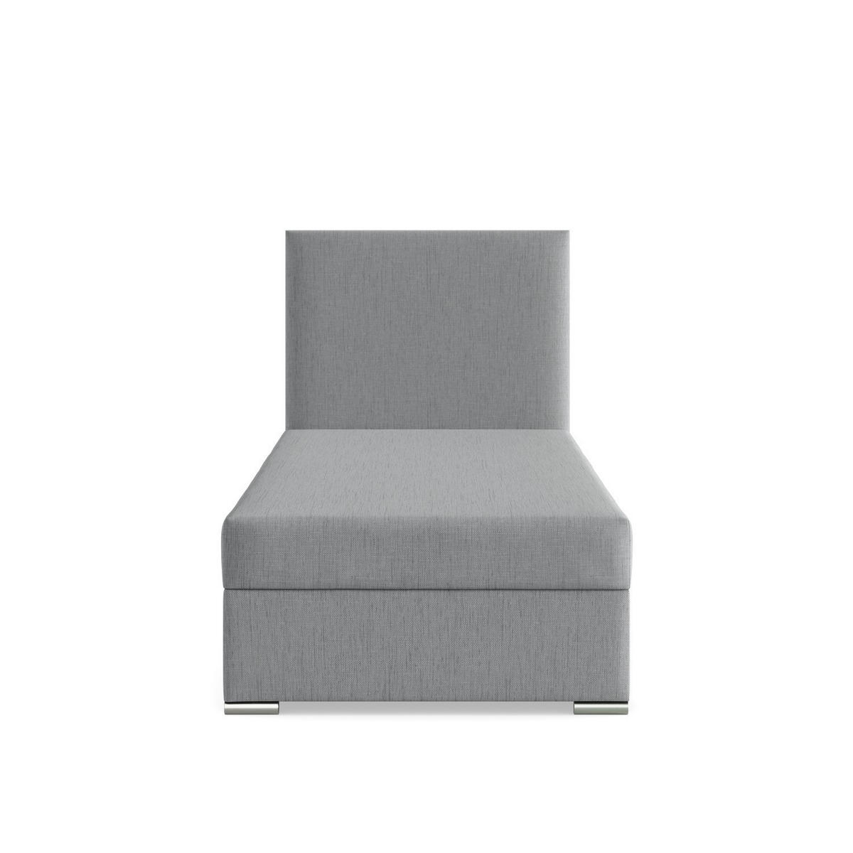 BOXBETT MIT KOPFTEIL 90x200 ZONZA, Grau - Hellgrau, Textil (90/200cm) - Mebligo