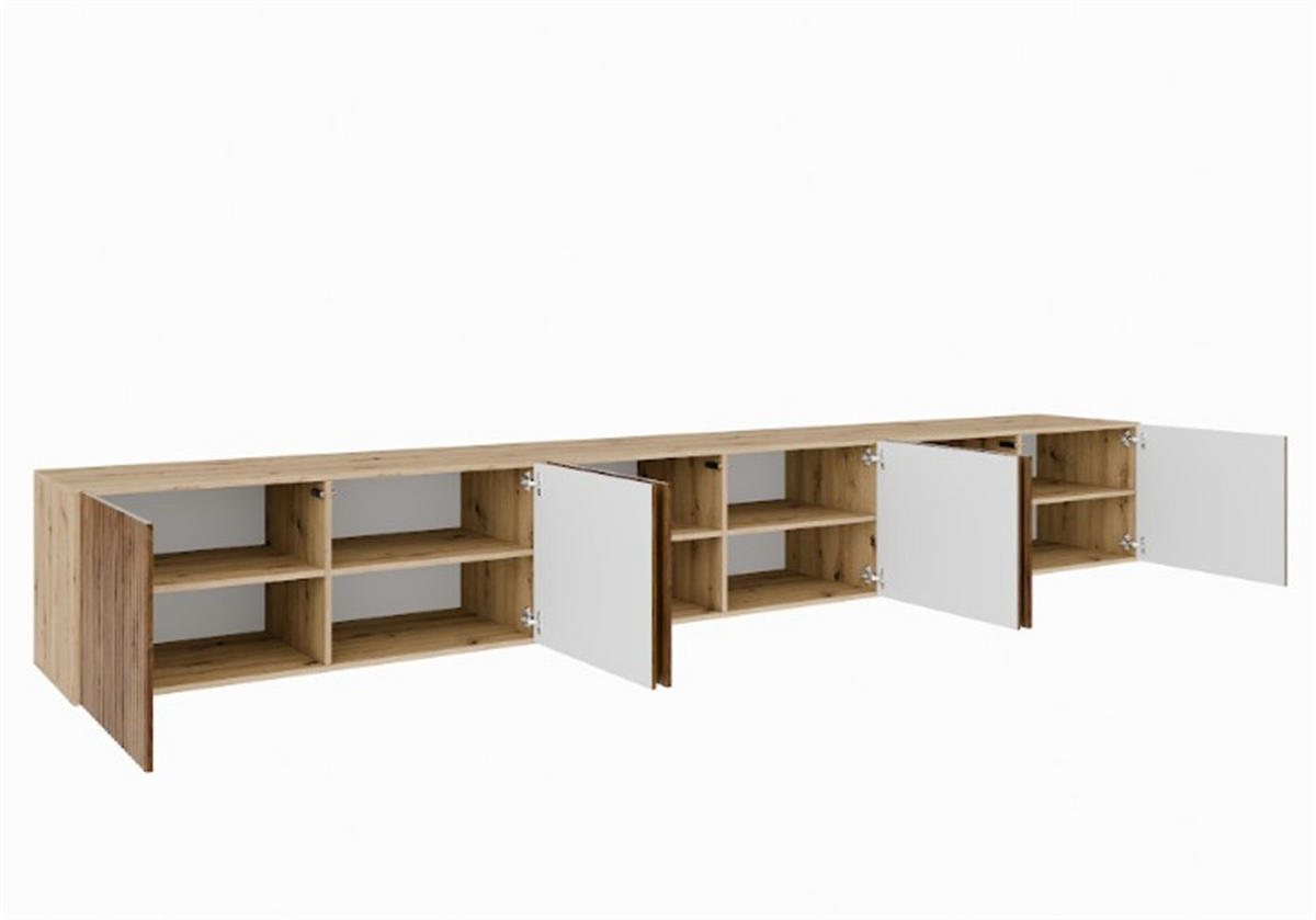 LOWBOARD VAREN 300/41/40 cm, Hängender TV-Schrank Eiche Artisan / Eichefarben - Eichefarben/Braun, Holzwerkstoff (300/41/40cm) - MASSENO