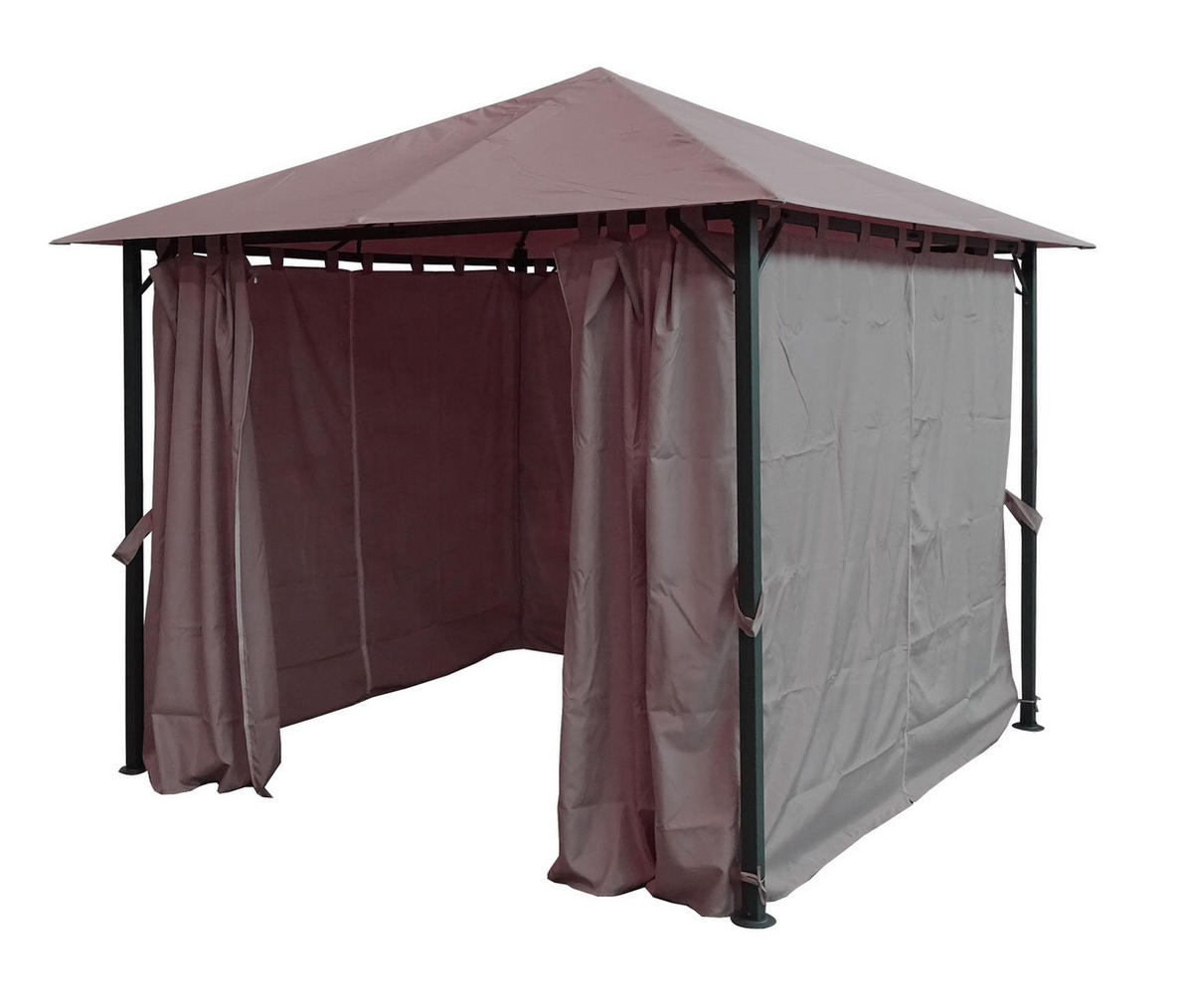 PAVILLON Nizza 3x3m Grau inkl. Seitenwand Set - Taupe, Metall (300/263/300cm) - QUICK STAR