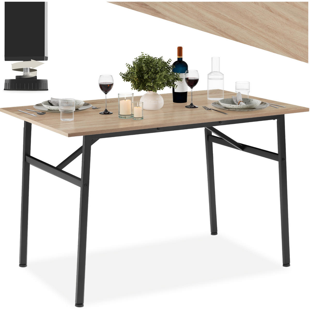 ESSTISCH Swansea,120 x 75 x 76 cm,Industrial Holz hell, Eiche Sonoma - Naturfarben, Holz (120/75/76cm) - tectake
