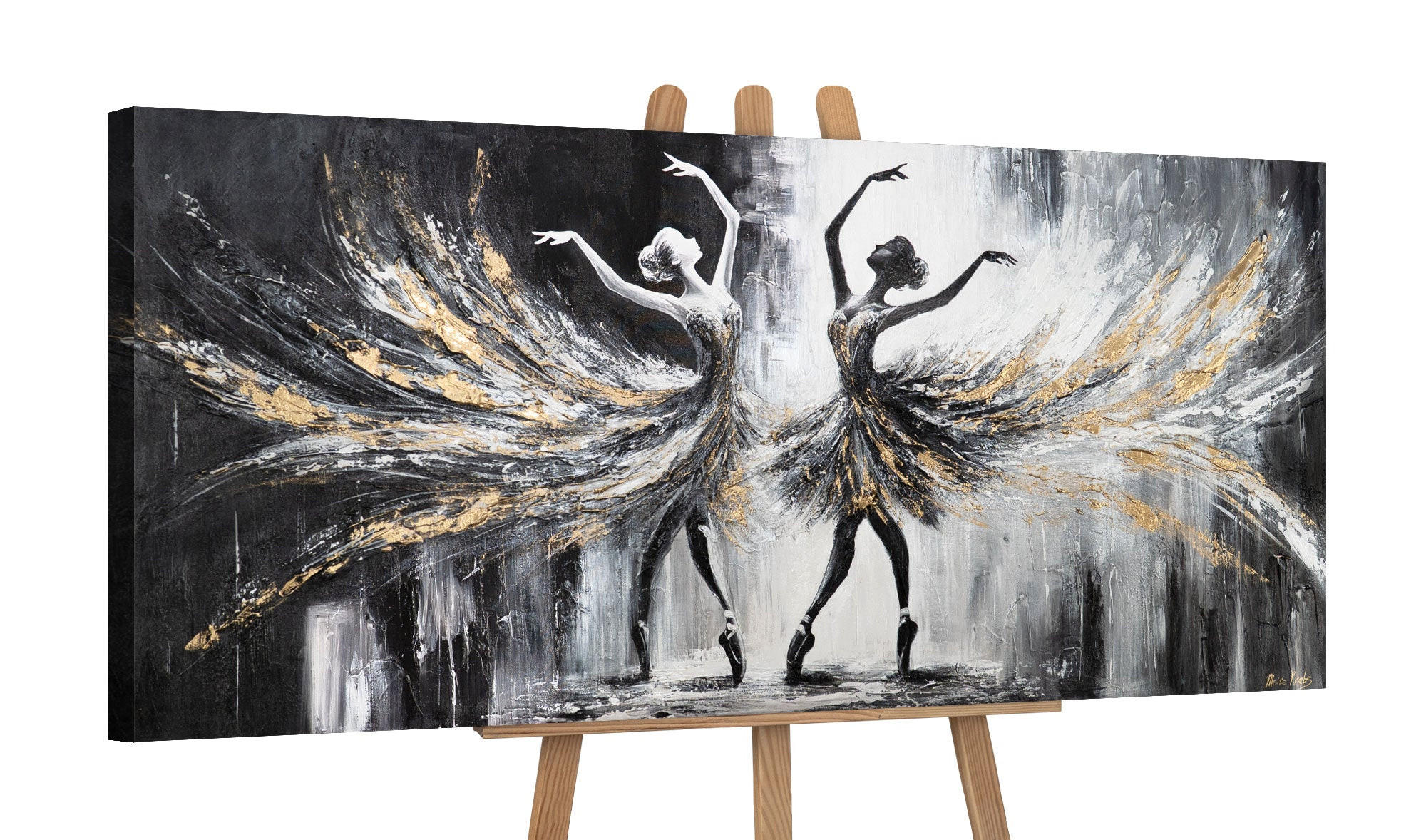 GEMÄLDE Brillanz des Balletts auf Keilrahmen 115x50 cm - Multicolor, Holz (115/50cm) - YS-art gallery