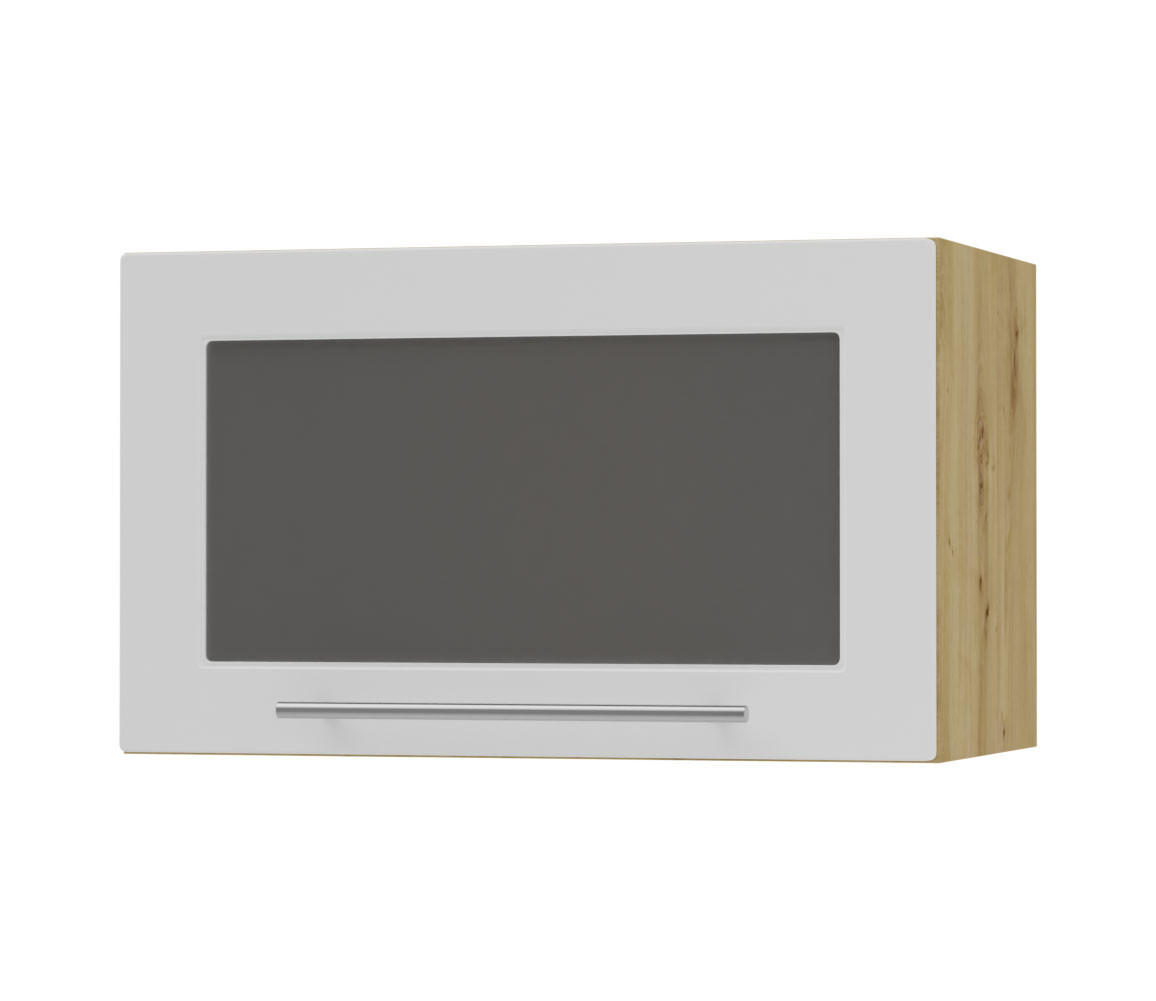 Feldmann-Wohnen Klapphängeschrank Weiß, Eiche Artisan 60x36x32.5 cm
