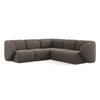 ECKSOFA Bouclé Stoff Braun - Schwarz/Mokka, Holzwerkstoff/Kunststoff (251/251cm) - Makamii