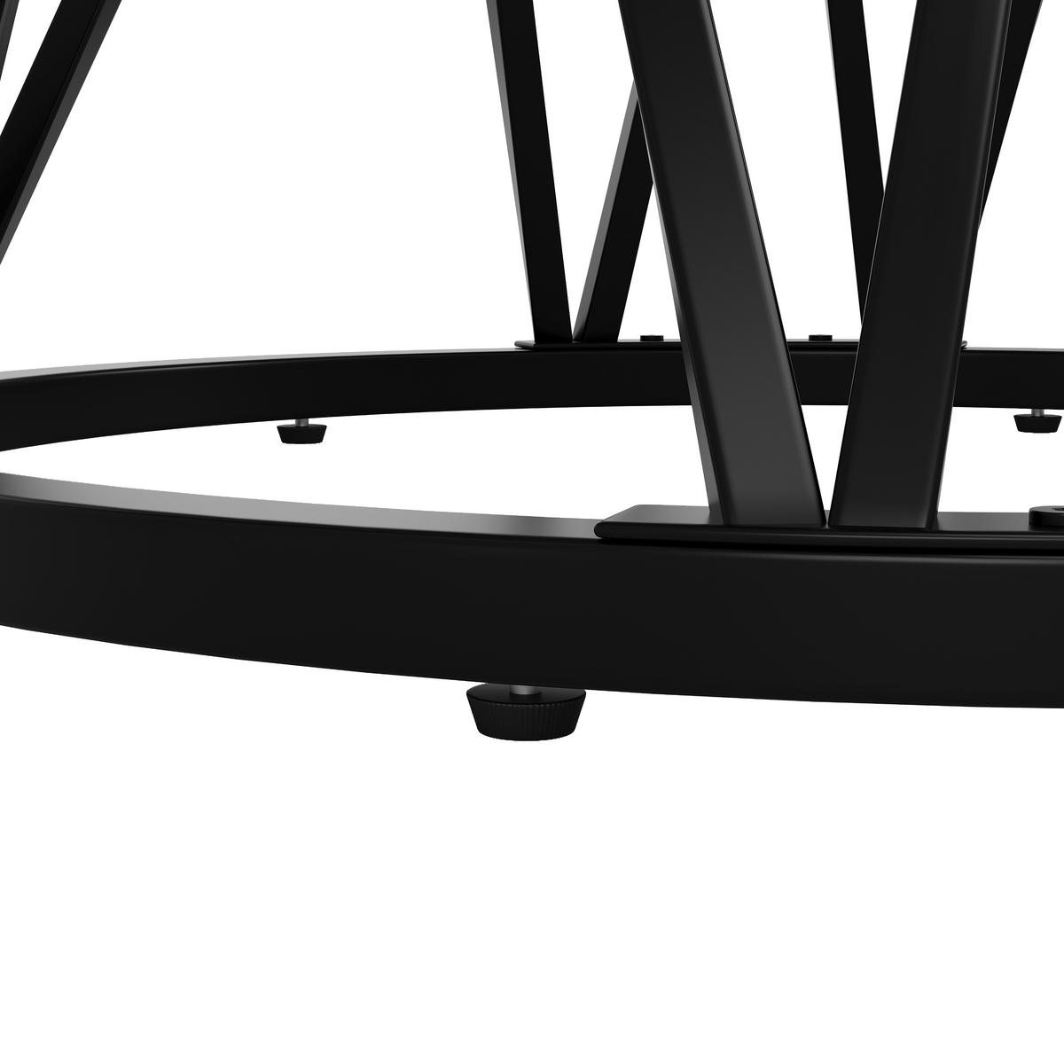 ESSTISCH Rund 100cm Marmor MDF Schwarz Metallbeine - Schwarz, Holzwerkstoff (100/100/76cm) - FLIEKS