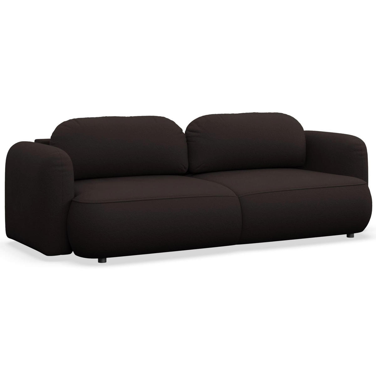 3-SITZER SCHLAFSOFA Tvoya Braun Chenille - Schwarz/Braun, Kunststoff/Textil (253/82/110cm) - Selsey
