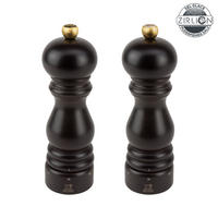 MÜHLENSET Paris 18cm Pfeffer- & Salzmühle Buchenholz Schokolade Zirkonia-Mahlwerk - Braun, Holz (11.8/18/5.9cm) - PEUGEOT