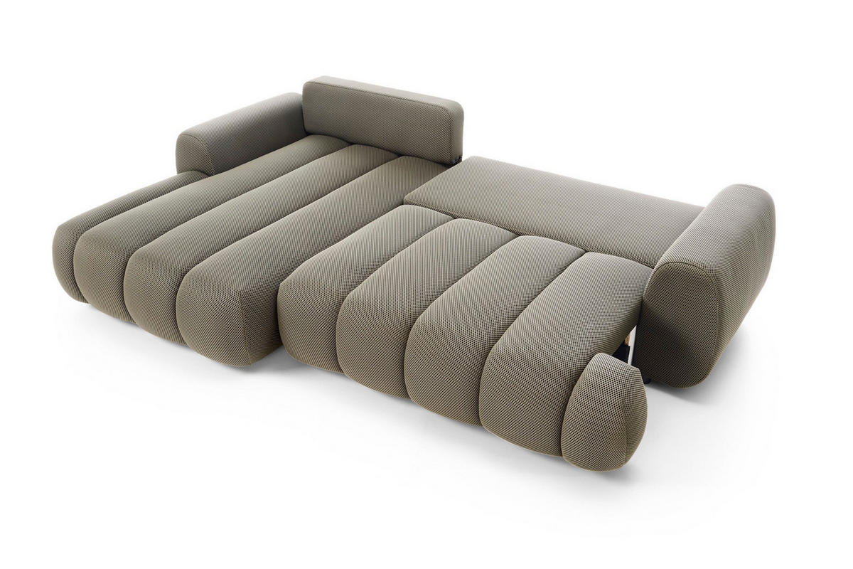 ECKSOFA SITO Braun Jersey mit Schlaffunktion - Braun, Holz (272/168cm) - MASSENO