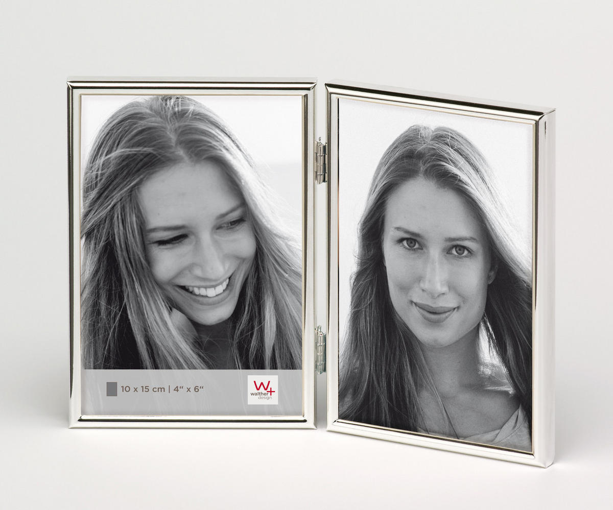 BILDERRAHMEN Chloe 2x10x15, silber, vertikal - Silberfarben, Metall (22.2/16.2/1cm) - EMIX24
