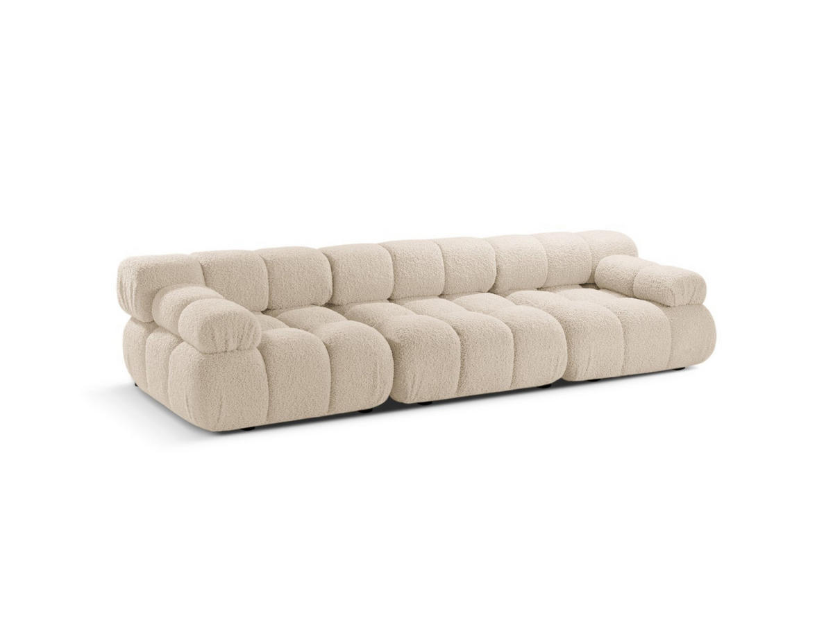 SOFA modular Bellis aus Boucle leichtes beige 3 Sitzplätze - Creme, Textil (94/70/282cm) - Micadoni