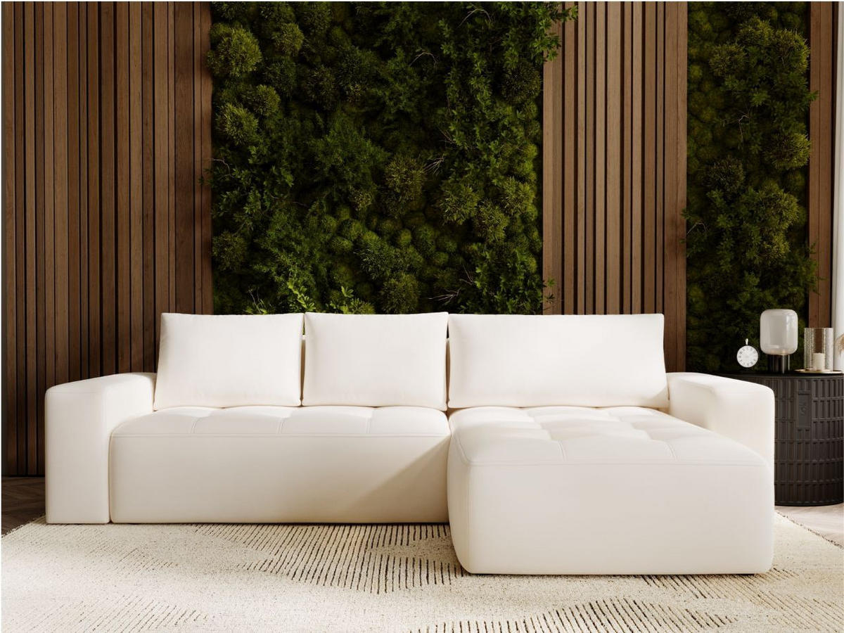 ECKSOFA Portland Creme Rechts - Creme, Holz/Kunststoff (250/165cm) - Graingold