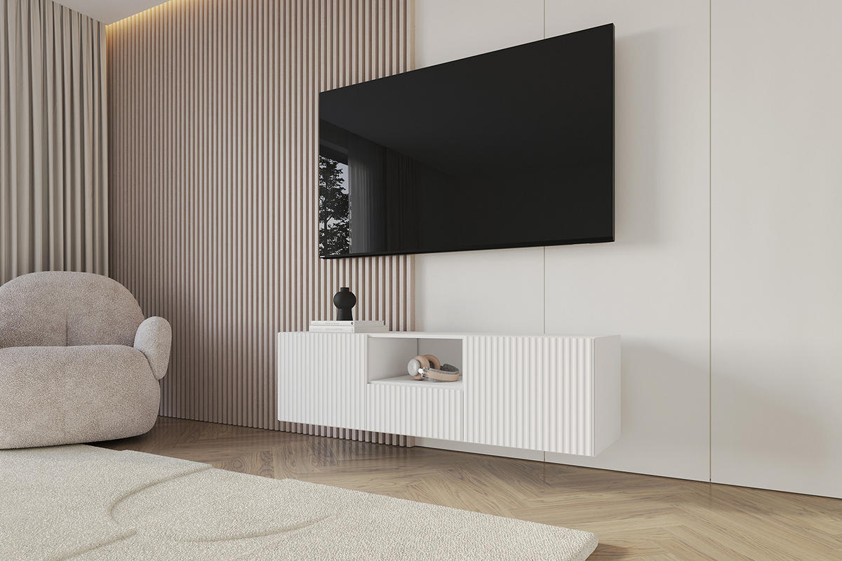 LOWBOARD NOA-2-W 140x40x41 cm - Weiß - Weiß, Holzwerkstoff (140/40/41cm) - ALTDECOR