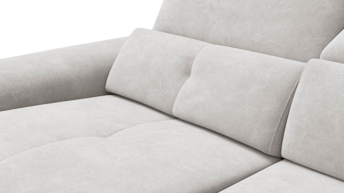 SOFA RELAX AVENA 3-Sitzer, beiger Veloursstoff - Beige/Schwarz, Holz/Textil (204/80/108cm) - Wozimo
