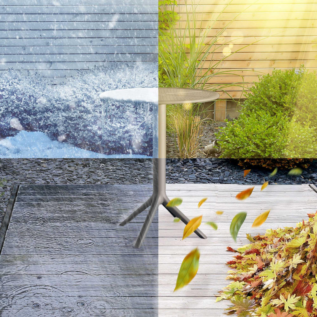GARTENTISCH rund Kunststoff anthrazit - Anthrazit, Kunststoff (60/60/76cm) - CLP