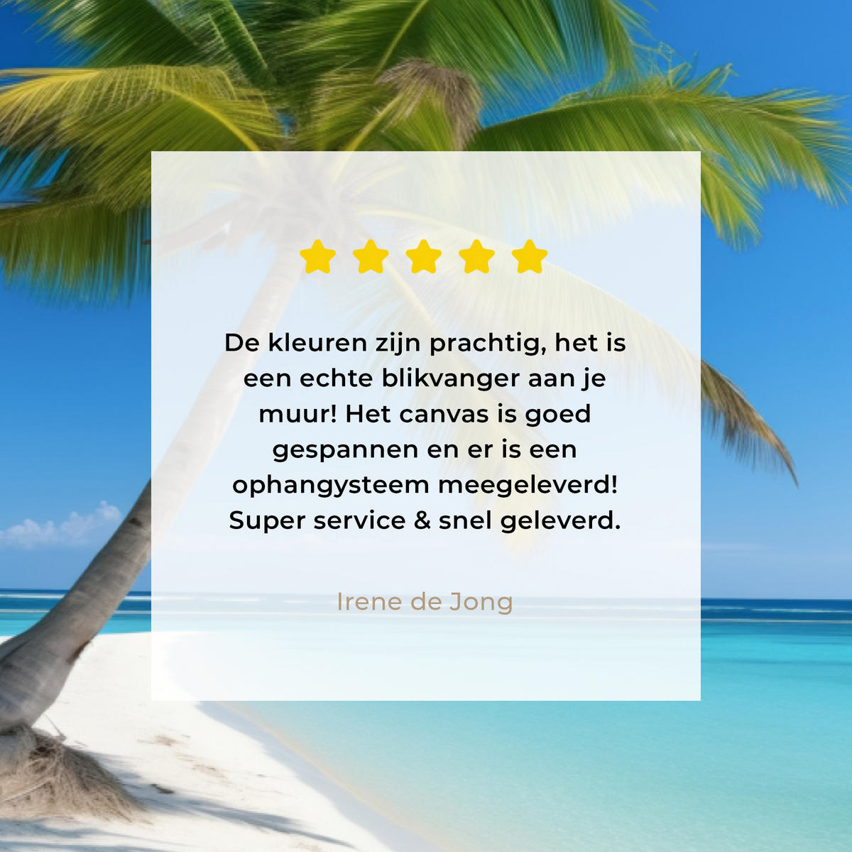 LEINWANDBILD Strand - Palme - Tropisch - Meer Wohnzimmer Groß 120x80 cm - Grün, Textil (120/80cm) - MuchoWow