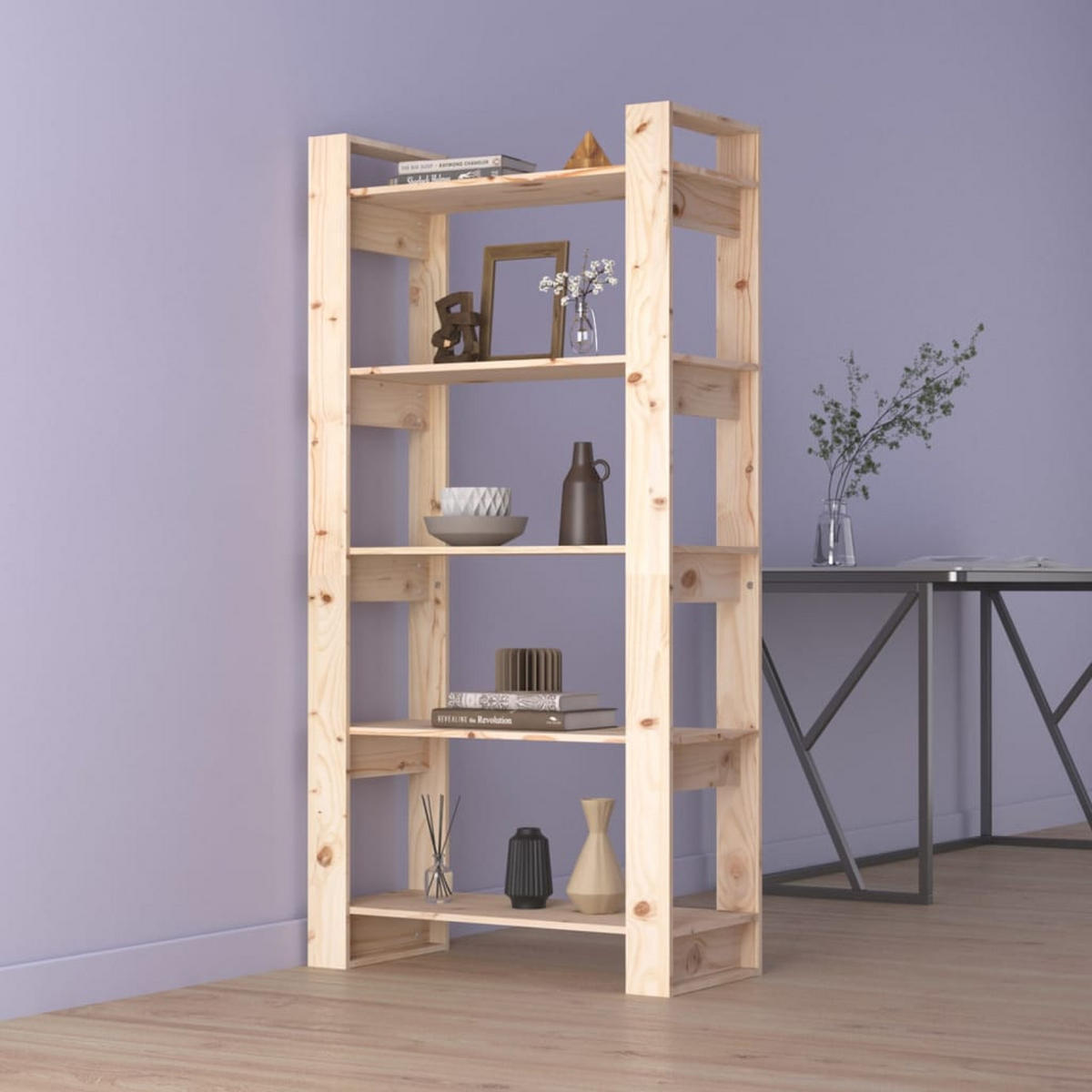 BÜCHERREGAL/RAUMTEILER 80/35/160 Cm Massivholz - Braun, Holz (80/160/35cm) - vidaXL