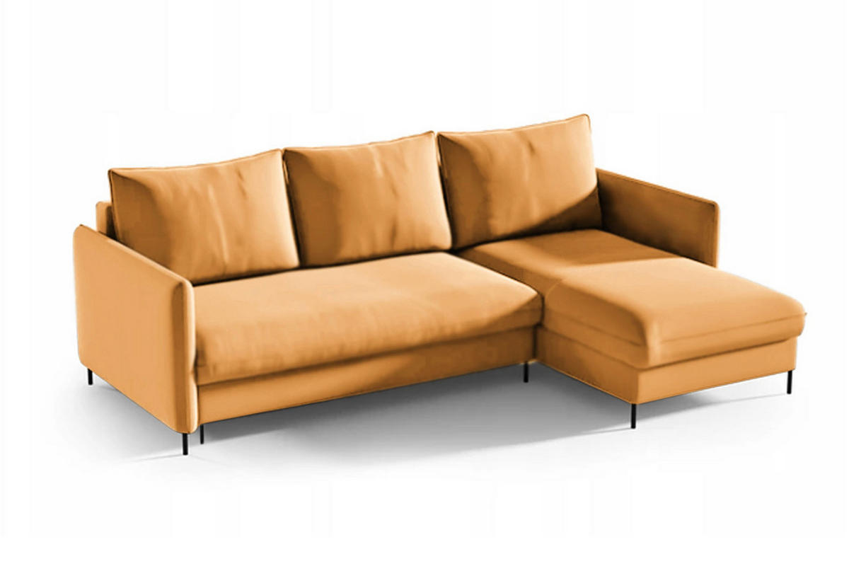 ECKSOFA Belis, Honig, Sofa mit Schlaffunktion - Honig, Textil (216/165cm) - Bettso