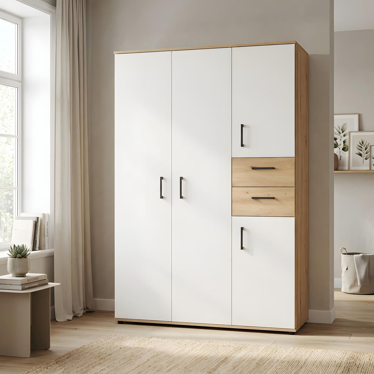 JUGENDZIMMER Mega-Set Bente 5-tlg. - Schwarz/Weiß, Holzwerkstoff/Kunststoff (1/1/1cm) - arthur berndt