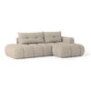 ECKSOFA FLUMA R-S Beige Geflochtener Stoff mit Schlaffunktion - Beige, Holz (279/158cm) - MASSENO