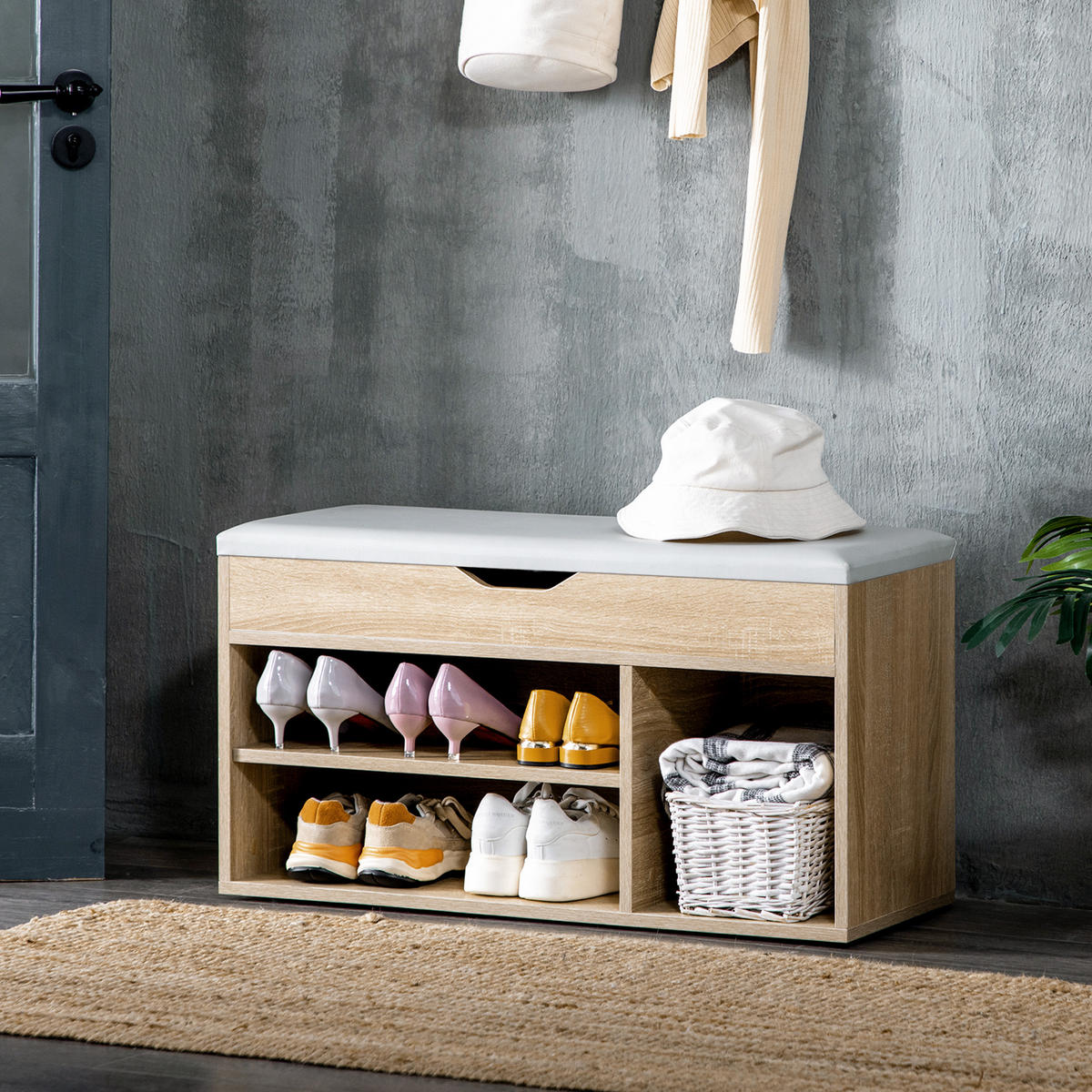 SCHUHBANK Eukalyptusholzfarben 1 Stück - Eukalyptusholzfarben, Kunststoff (30/43/80cm) - GiPP