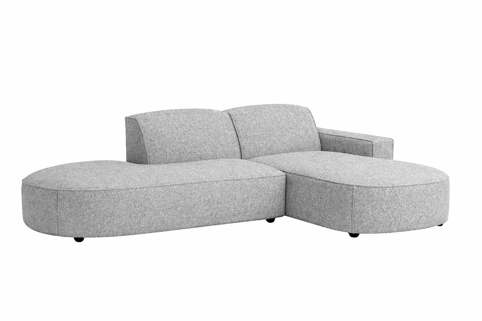 ECKSOFA Cursal Atelier, Stoff Artico, Cement, Rechts - Grau, Holz (269/166cm) - Kaiser Möbel