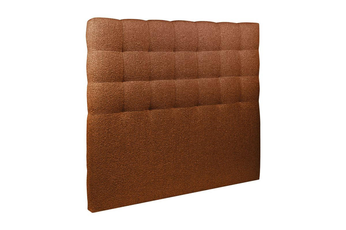 KOPFTEIL gepolstert - Gesteppt – Terrakotta-Bouclé-Stoff - 200 cm - Beige/Terracotta, Karton/Holz (200/120/10cm) - Sommeil de Plomb