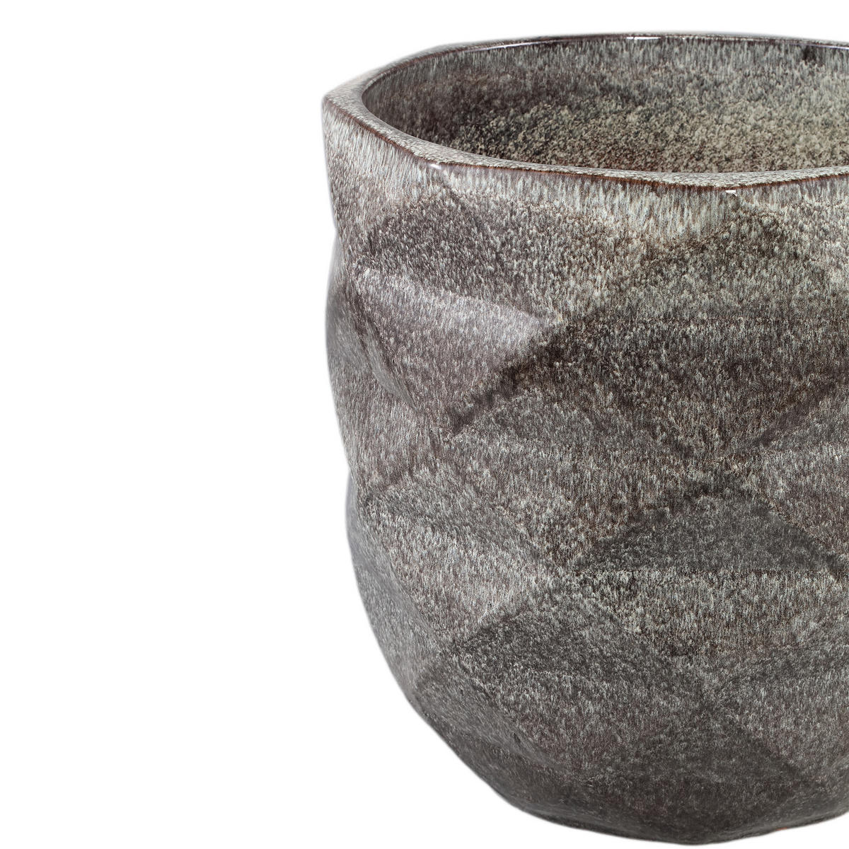 TOPF Lotte Grau 53/53/52cm 4er-Set - Grau, Keramik (52cm) - PTMD Collection