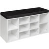 SCHUHSCHRANK Max,103,5 x 48 x 30 cm,schwarz/weiß - Schwarz/Weiß, Holz (30/48/103.5cm) - tectake