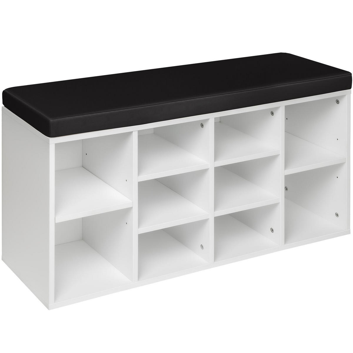SCHUHSCHRANK Max,103,5 x 48 x 30 cm,schwarz/weiß - Schwarz/Weiß, Holz (30/48/103.5cm) - tectake