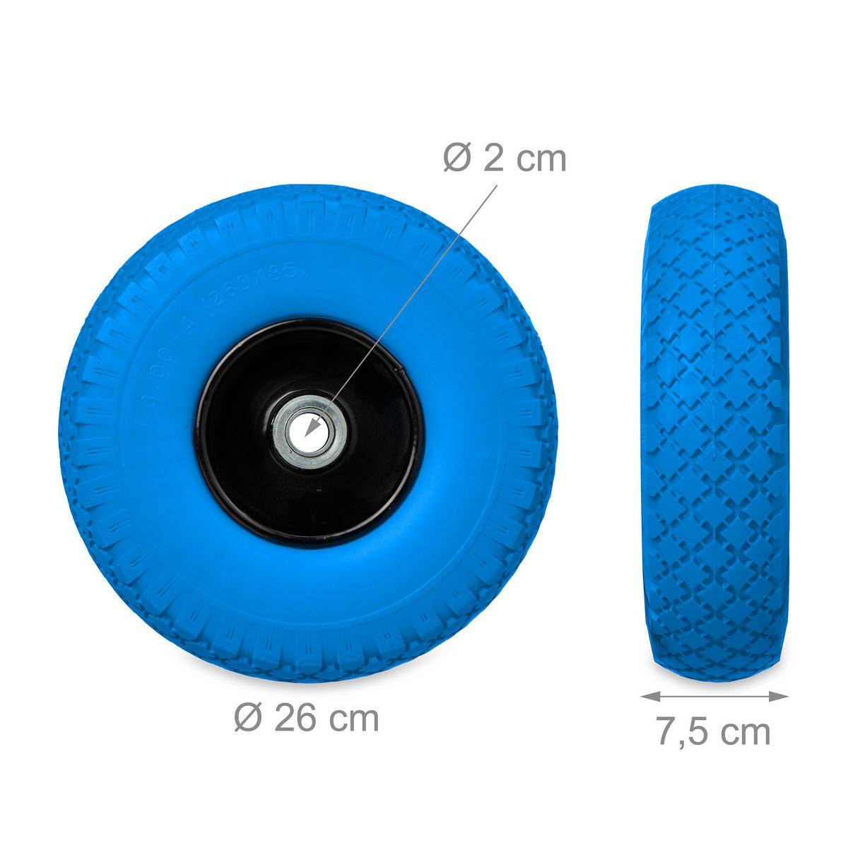 2xSCHUBKARRENRAD - Multicolor, Kunststoff/Metall (7.5/26/7.5cm) - Relaxdays