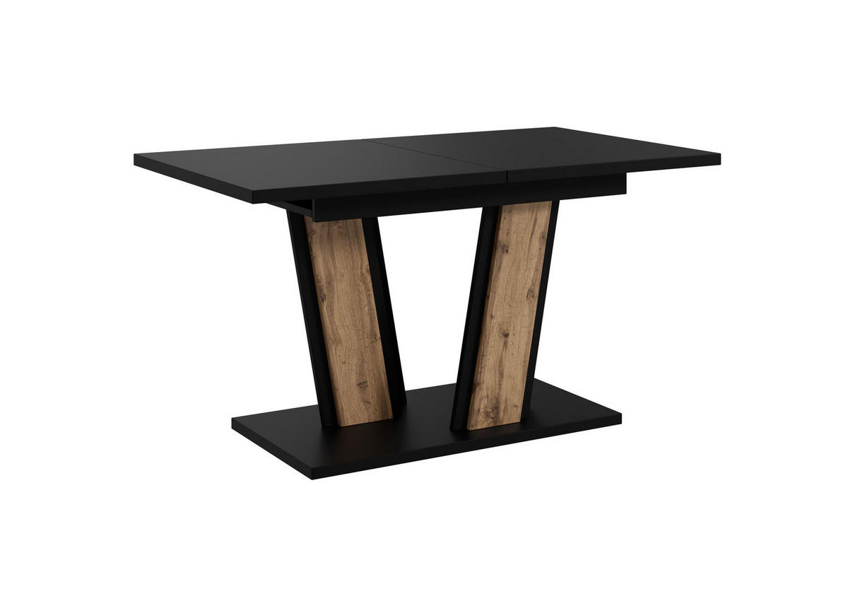 ESSTISCH Ausziehbar von 140 bis 180 cm in Schwarz - Schwarz, Holzwerkstoff (80/180/75cm) - Home Collective