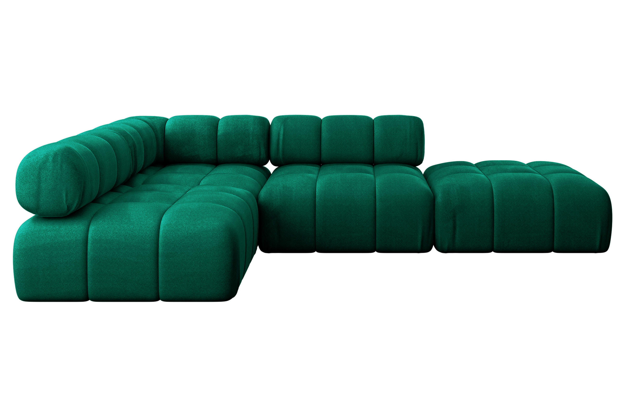 ECKSOFA modulares Sofa Favio-L1 - 285x190x70 cm Dunkelgrün Velours - Dunkelgrün, Holzwerkstoff/Textil (285/190cm) - ALTDECOR