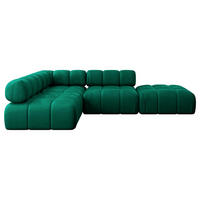 ECKSOFA modulares Sofa Favio-L1 - 285x190x70 cm Dunkelgrün Velours - Dunkelgrün, Holzwerkstoff/Textil (285/190cm) - ALTDECOR