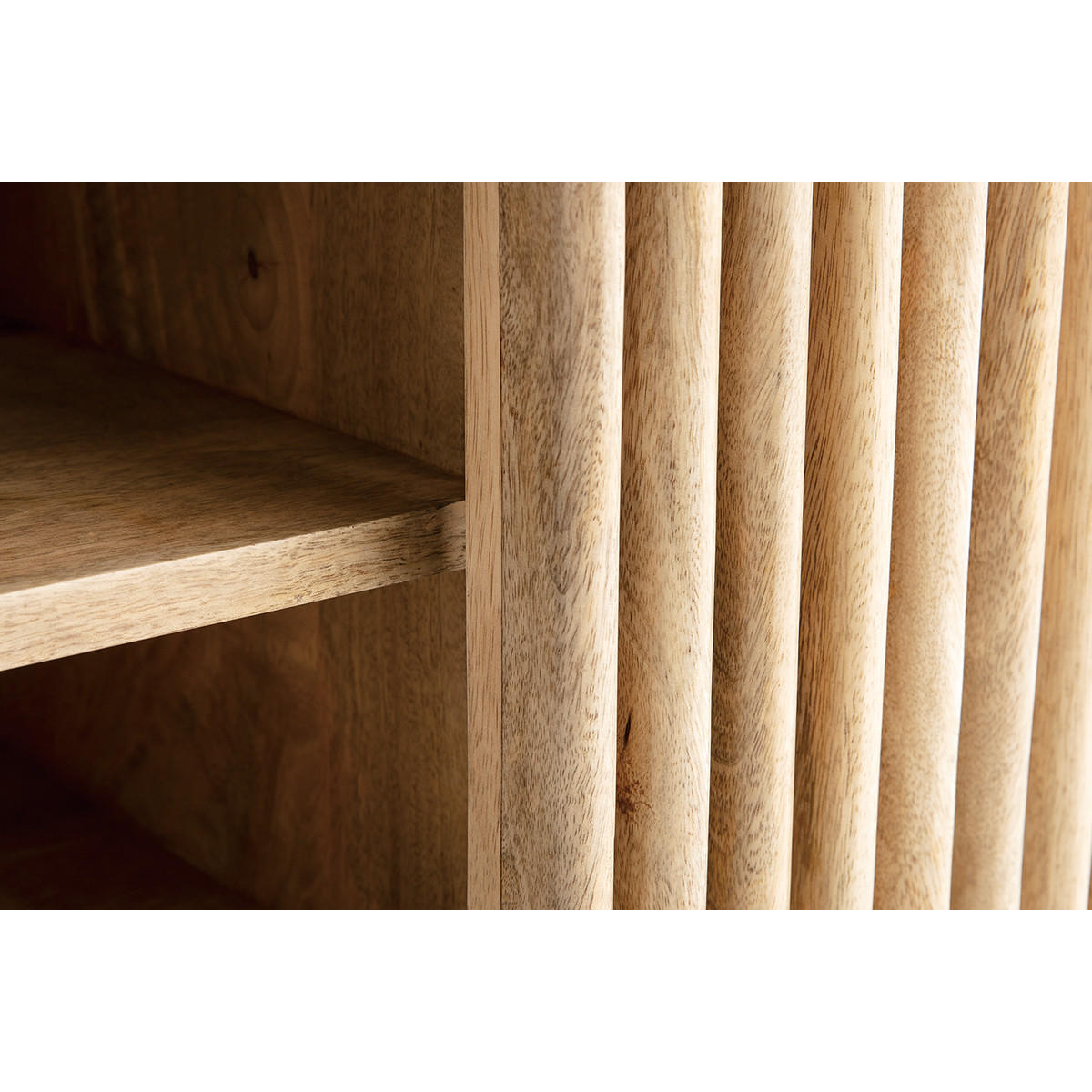 TV-SCHRANK Massives Mangoholz SchiebetÙren ALBA - Naturfarben, Holz (40/50/140cm) - Miliboo