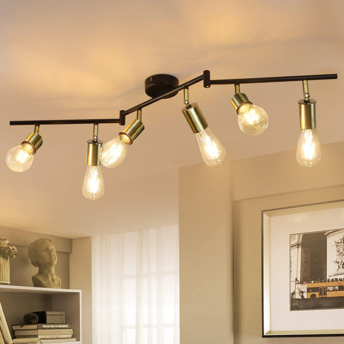 DECKENSTRAHLER Higurashi 14.5/10/34cm - Goldfarben, Metall (14.5/10/34cm) - ZMH