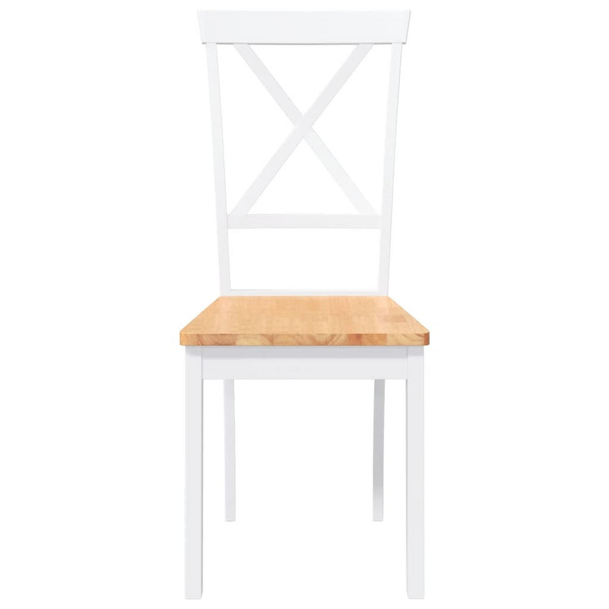 ESSZIMMERSTÜHLE 2 Stk. Weiß Massivholz Gummibaum 42.5*53.5*94cm - Weiß/Braun, Holz (42.5/94/53.5cm) - ZMH