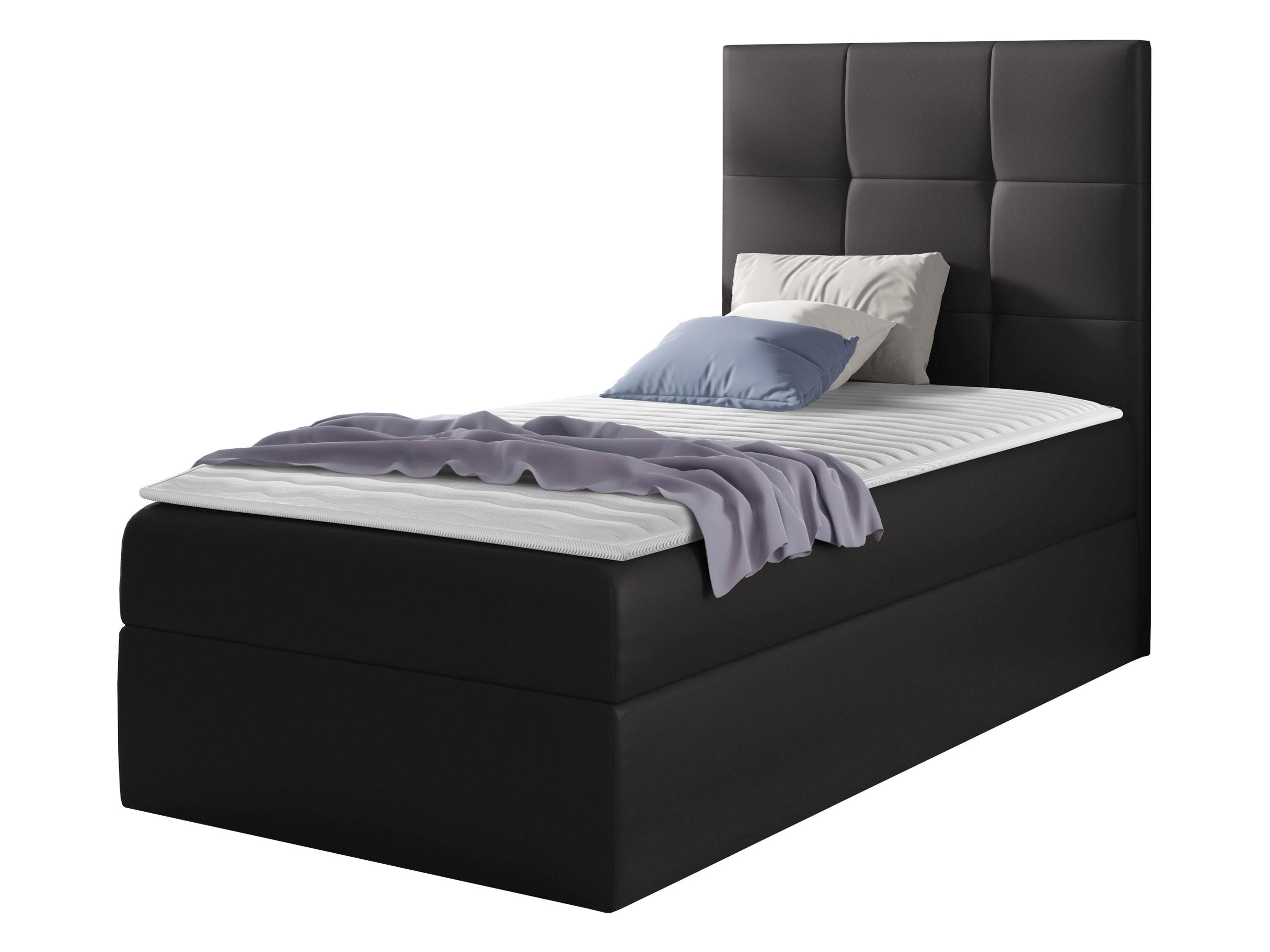 BOXBETT Mini 2, Seite zum Öffnen des Bettkastens: Rechts - Anthrazit, Holz (90/200cm) - MIRJAN24