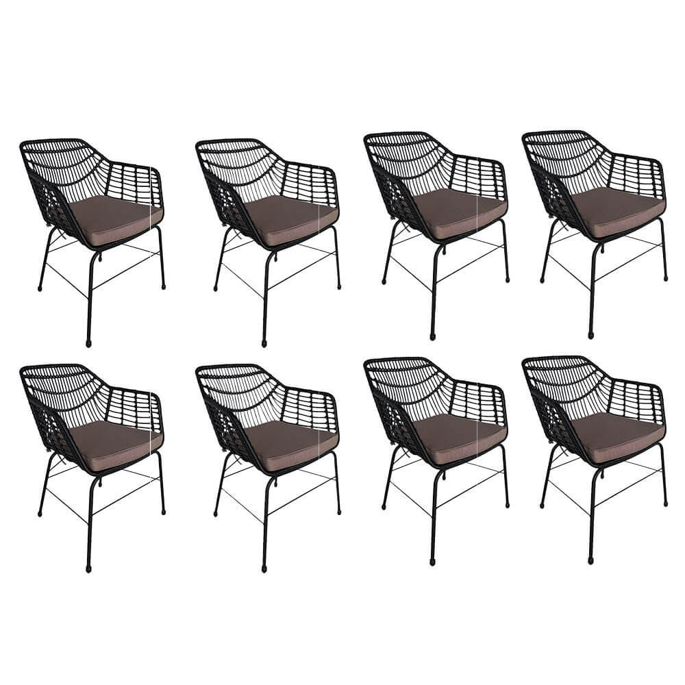 GARTENSTUHL TARA - 8 - Schwarz, Metall (60/82/63cm) - Home Deluxe