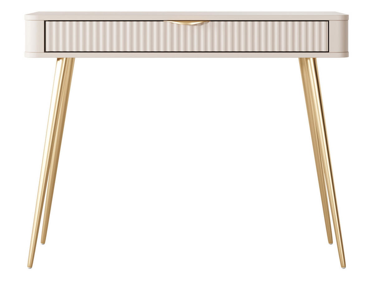 SCHMINKTISCH Lante - Beige/Goldfarben, Holzwerkstoff/Metall (38/101/78cm) - MIRJAN24