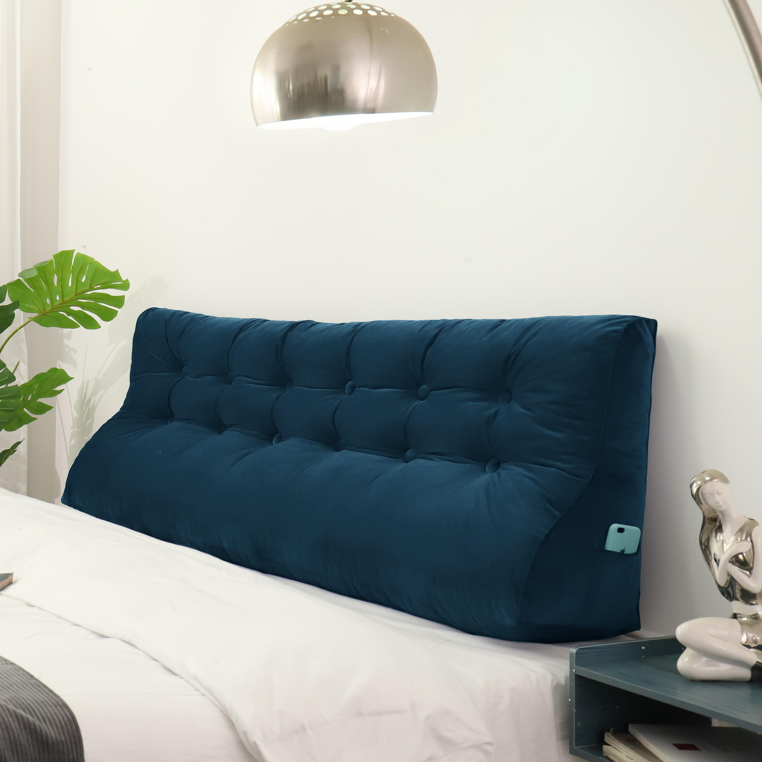 RÜCKENKISSEN Körperkontur Samtlook Blau 180 cm - Blau, Textil (55/180cm) - Vercart