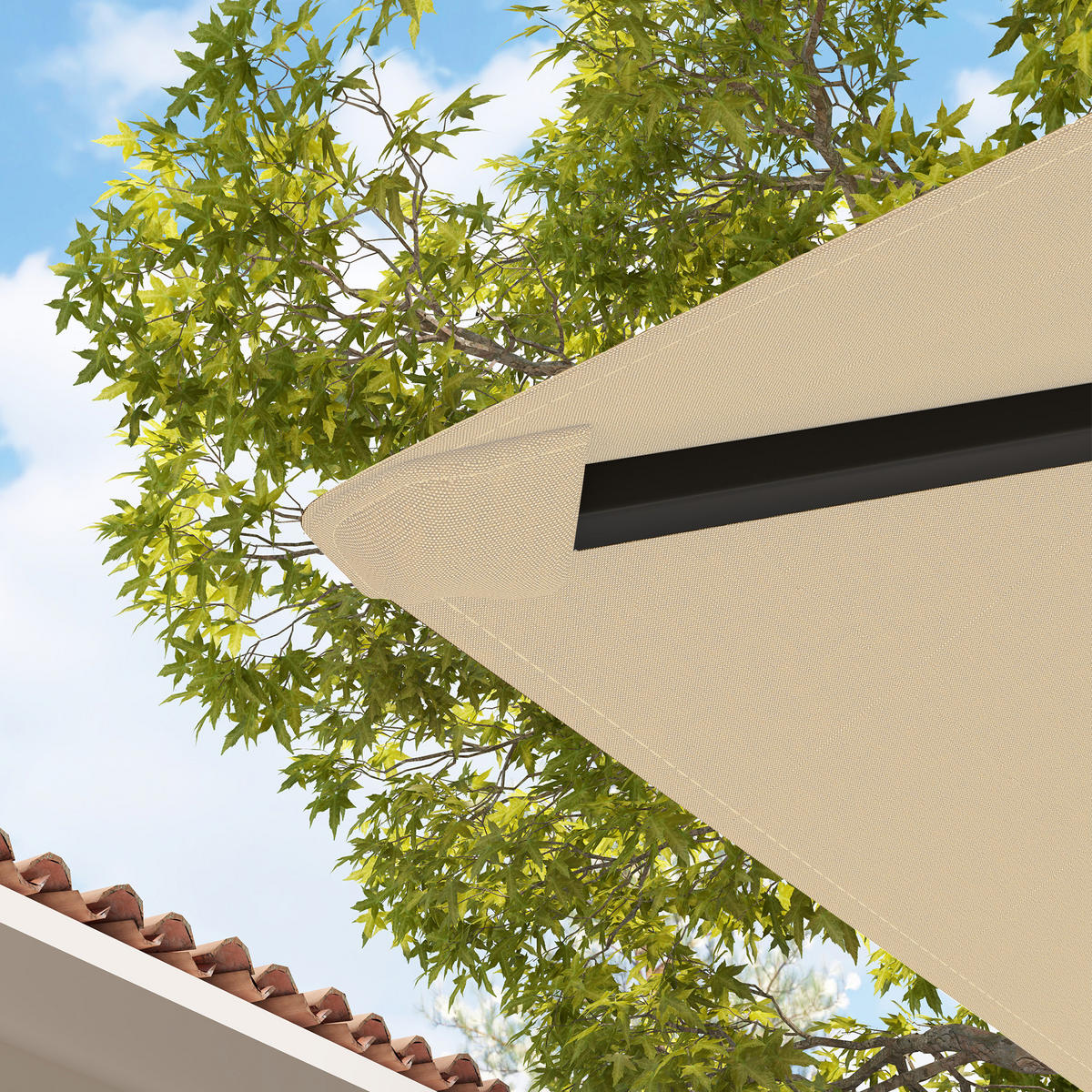 PAVILLON-ERSATZDACH aus Oxfordstoff Beige - Beige, Textil (298/1/298cm) - Outsunny