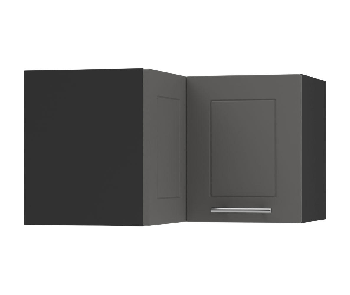 Feldmann-Wohnen Eckhängeschrank Graphit, Schwarz 60x36x60 cm